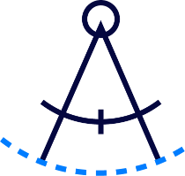 Logotipo de compás en Homyplan.